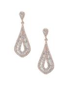 Effy Pave Rose 1.49 Tcw Diamond And 14k Rose Gold Drop Earrings