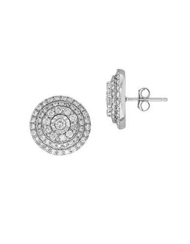 Lord & Taylor Andin 14k White Gold Diamond Pave Round Stud Earrings, 1.0 Tcw