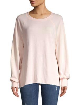 Core Life Raw Hem Cotton Blend Sweatshirt