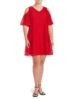 Gabby Skye Plus Cold-shoulder Dress