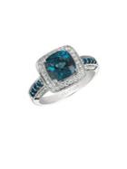 Le Vian Deep Sea Blue Topaz, Blueberry Sapphires, Vanilla Diamonds And 14k Vanilla Gold Ring