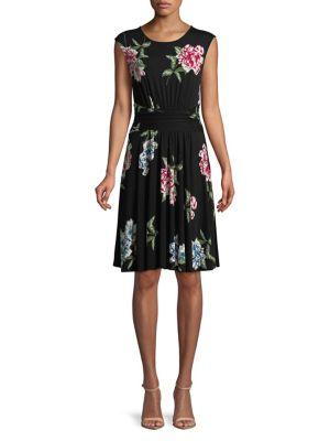 Context Floral Cap-sleeve Dress