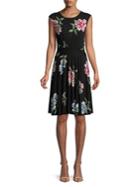 Context Floral Cap-sleeve Dress