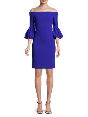 Eliza J Petite Off-the-shoulder Bubble Sleeve Dress