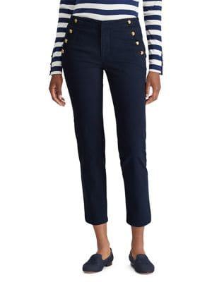 Lauren Ralph Lauren Straight-fit Button-trimmed Chino Pants