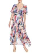 Catherine Catherine Malandrino Ruffled Midi Wrap Dress