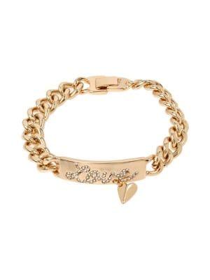 Bcbgeneration Goldtone & Crystal Love Bar Link Bracelet