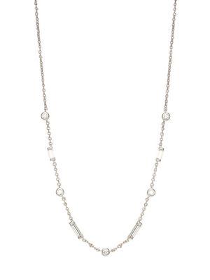 Nadri Silvertone And Cubic Zirconia Necklace