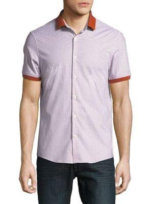 Michael Kors Printed Contrast-tip Short-sleeve Shirt