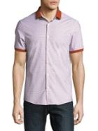 Michael Kors Printed Contrast-tip Short-sleeve Shirt