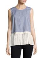 Ivanka Trump Striped Sleeveless Knit Top