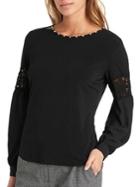 Karl Lagerfeld Paris Beaded Lace-insert Top
