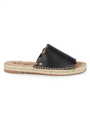 Sam Edelman Andy Pebbled Leather Espadrille Slides
