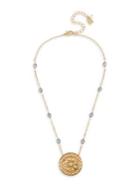 Robert Lee Morris Goldtone & 6mm Baroque Pearl Shield Pendant Necklace