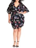 City Chic Plus Lily Love Floral Fit-&-flare Dress