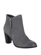 Mia Leather Stacked Heel Ankle Boots