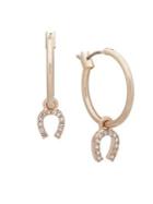 Lonna & Lilly Goldtone And Glass Stone Hoop Earrings