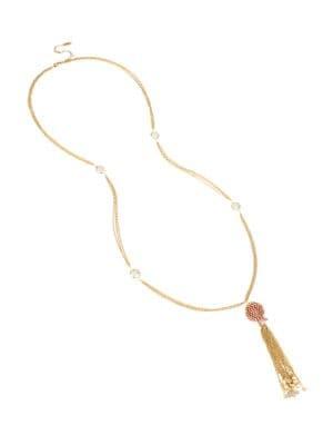 Miriam Haskell Sparkle Sphere Fireball Tassel Necklace