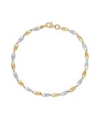 Lord & Taylor Rhodium Plated 14k Yellow Gold Link Bracelet