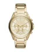 Armani Exchange Drex Stainless Steel Gold Dial Chronograph Bracelet Watch