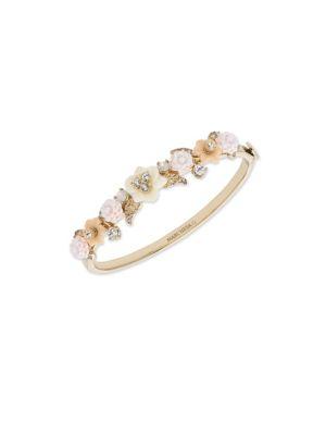 Marchesa Crystal Floral Bangle Bracelet