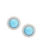 Nadri Blue Opal And Crystal Clip-on Earrings