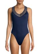 Kenneth Cole Reaction Stomin In Stilettos V-neck One-piece Swimsuit