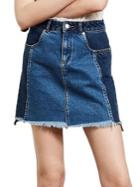 French Connection Two-tone Denim Skirt
