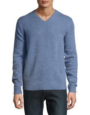 Black Brown V-neck Lambswool Sweater