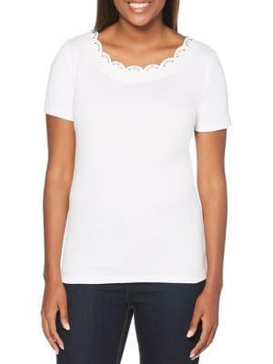 Rafaella Petite Short-sleeve Cotton Top