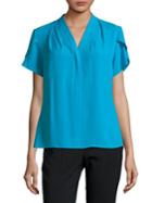 Calvin Klein Flutter-sleeve V-neck Top