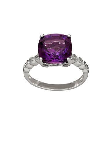 Lord & Taylor Diamond, Amethyst And Sterling Silver Ring