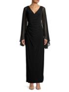 Lauren Ralph Lauren Sheer Long-sleeve Dress