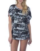 Lucky Brand Global Tie-dyed Shirred Tunic
