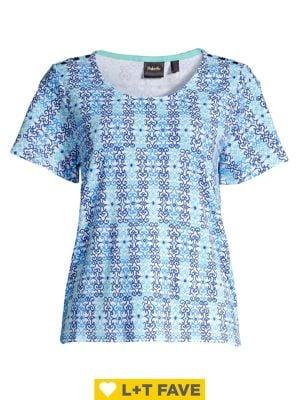 Rafaella Petite Printed Scoop Neck T-shirt