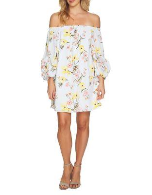 Cece Botanical Blooms Off-the-shoulder Shift Dress