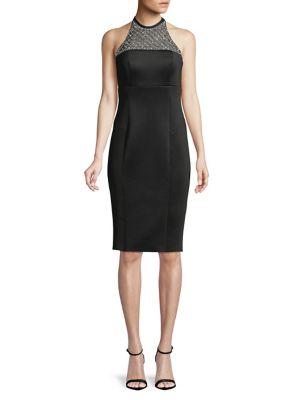 Betsy & Adam Embellished Halter Dress