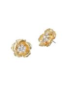 Badgley Mischka Crystal Floral Stud Earrings