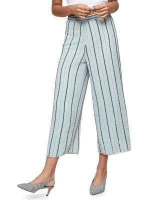 Miss Selfridge Embroidered Crop Wide Leg