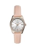 Fossil Scarlette Mini Crystal, Stainless Steel & Leather-strap Watch