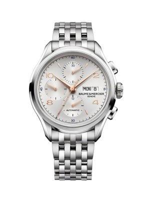 Baume & Mercier Clifton Stainless Steel Bracelet Chronograph Watch