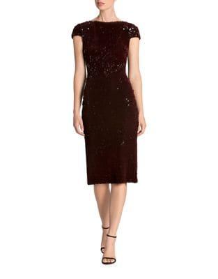 Dress The Population Velvet Sequin Midi Dress