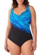 Miraclesuit Plus 1-piece Ponte It's A Wrap Swimsuit