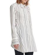 Donna Karan Flare Striped Button-down Shirt