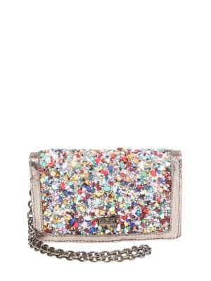 Betsey Johnson Rock On Embellished Crossbody Wallet