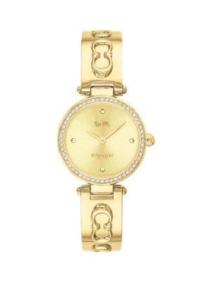 Coach Park Goldtone Ip & Swarovski Crystal Bangle Bracelet Watch