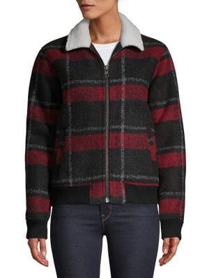 Calvin Klein Jeans Plaid Faux-shearling Lined Jacket