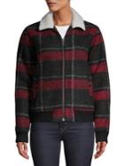 Calvin Klein Jeans Plaid Faux-shearling Lined Jacket