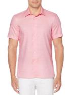 Perry Ellis Striped Short-sleeve Button-down Shirt