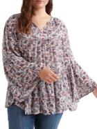 Lucky Brand Plus Ditsy Floral Top